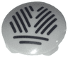 Plate, Round 2 x 2 with Rounded Bottom (Boat Stud) with Black Grille Pattern