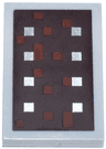 Tile 2 x 3 with Reddish Brown and Silver Squares on Dark Brown Background Pattern (Minecraft Shield)