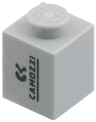 Brick 1 x 1 with Black 'CAMOZZI' and Logo Pattern Model Left Side