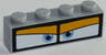 Brick 1 x 4 with Blue Eyes on White Background in Black Frame Pattern