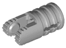 Hinge Cylinder 1 x 2 Locking with 2 Fingers and Axle Hole on Ends with Slots