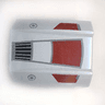 Slope, Curved 2 x 2 Lip with Dark Red Panels, Black Grille, SW Republic Insignia Pattern
