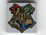 Tile 2 x 2 with Coat of Arms Hogwarts Crest Pattern
