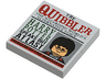 Tile 2 x 2 with Newspaper 'THE QUIBBLER' Pattern