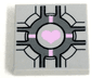 Tile 2 x 2 with Companion Cube Pink Heart Pattern
