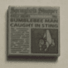 Tile 2 x 2 with Newspaper 'Springfield Shopper' and 'BUMBLEBEE MAN CAUGHT IN STING' Pattern