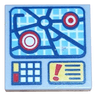 Tile 2 x 2 with Street Map Screen, Buttons, Red Exclamation Mark on Yellow Rectangle Pattern