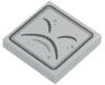 Tile 2 x 2 with Dark Bluish Gray Closed Eyes, Sad Mouth, and Border, Light Bluish Gray Chin Dimple and Dots Pattern (Super Mario Thwimp Face)
