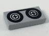 Tile 1 x 2 with Black Tape Reels Pattern
