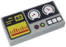 Tile 1 x 2 with Black '82', Yellow and Red Bar Chart and Buttons, White Gauges Pattern