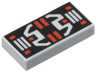 Tile 1 x 2 with Red and Light Bluish Gray Controls, Stripes and Rectangles on Black Panel Pattern