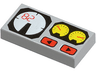 Tile 1 x 2 with Red 82, Yellow and White Gauges Pattern