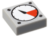 Tile 1 x 1 with White and Red Gauge, Black Thick Needle and Screw Heads Pattern