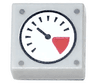 Tile 1 x 1 with White and Red Gauge, Black Thin Needle, and Rivets Pattern