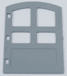 Duplo Door / Window Pane 1 x 4 x 4 with 4 Different Size Panes and Curved Top