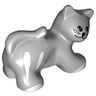Duplo Cat with Round Eyes, Whiskers, White Stripes and Paws Pattern