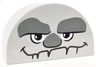 Duplo, Brick 2 x 4 x 2 Slope Curved Double with Dark Bluish Gray Eyebrows and Nose, Black and White Eyes and Mouth Pattern (Frozen Earth Giant Face)