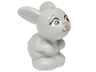 Bunny / Rabbit, Friends Style, Sitting with White Eyes, Black Eyebrows, Coral Nose, Dark Bluish Gray Mouth and Wrinkles Pattern (Disney Mama Bunny)