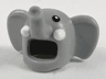 Minifigure, Headgear Head Cover, Costume Elephant with Molded White Tusks and Printed Black Eyes Pattern