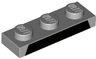 Plate 1 x 3 with Black Trapezoid Pattern