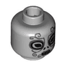 Minifigure, Head Alien with HP Death Eater Ornate Silver Mask Pattern