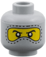 Minifigure, Head Balaclava with Eyes Hole Stitching Trim, Nose Hump, White Pupils Pattern