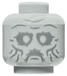 Minifigure, Head Alien Dark Bluish Gray Cheek Lines, Chin Dimple, and Wrinkles, Sunken Eyes and Mouth Pattern (HP Statue of Slytherin Face)