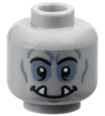 Minifigure, Head Alien Orc Black Eyebrows, Sand Blue Eye Shadow, Chin Dimple, and Wrinkles, Wide Grin with Bottom Fangs Pattern