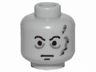 Minifigure, Head Male Scars Gray Left, Black Eyebrows Pattern (Darth Vader original)