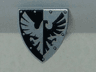Minifigure, Shield Triangular Short with Black and Silver Falcon and Rivets Pattern