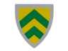 Minifigure, Shield Triangular Short with Green Chevrons on Yellow Background Pattern