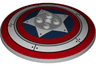 Dish 8 x 8 Inverted (Radar) - Solid Studs with Red and White Concentric Rings, Star in Dark Blue Circle Pattern (Captain America Shield)