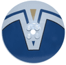 Dish 8 x 8 Inverted (Radar) - Solid Studs with Dark Blue Panel and Line, Black Outline and Dark Tan Triangle Pattern