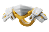 Minifigure Armor Shoulder Pads and Bandana with Molded Pearl Gold Rivets and Scabbard for 2 Katanas Pattern