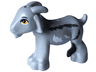 Goat, Friends Style with Bright Light Orange Eyes, Black Eyebrows and White and Dark Bluish Gray Fur Pattern