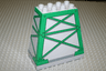Duplo, Brick 3 x 6 x 5 Slope 75 Quadruple with Green Girders Pattern
