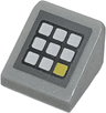 Slope 30 1 x 1 x 2/3 with Keypad with White and Yellow Buttons on Dark Bluish Gray Background Pattern