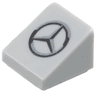 Slope 30 1 x 1 x 2/3 with Black and Dark Silver Mercedes-Benz Logo Pattern