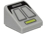 Slope 30 1 x 1 x 2/3 with Black Panel, Dark Bluish Gray Trapezoids, Rectangle and Lime Light Bar Pattern