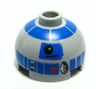Brick, Round 2 x 2 Dome Top with Blue Pattern (R2-D2)