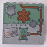 Panel 1 x 6 x 5 with Metal Plates, Wrenches, Grille, Vehicle and Warning Sign with Button and Tube Pattern