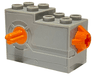 Windup Motor 2 x 4 x 2 1/3 with Orange Axle and Release Button