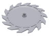 Technic Circular Saw Blade 9 x 9 with Pin Hole and Teeth in Same Direction