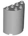 Cylinder Half 2 x 4 x 4