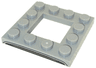 Plate, Modified 4 x 4 with 2 x 2 Open Center with Black and Silver Aston Martin DB5 Grille Pattern