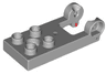Duplo, Plate 2 x 3 with 4 Studs and Hinge with Red Gaskets