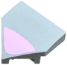 Wedge 2 x 2 x 2/3 Pointed with Bright Pink Rounded Triangle Pattern (Bugs Bunny Nose)