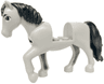 Horse, Friends Style with 2 x 2 Cutout and Movable Neck with Fixed Flexible Rubber Black Tail and Mane with White Eyes, Black Eyebrows Pattern (Thunder / Disney Samson)