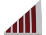 Tile, Modified 4 x 4 Triangular with 5 Dark Red Stripes Pattern Side A