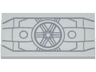 Tile 2 x 4 with SW Darth Vader's TIE Fighter Panel with Dark Bluish Gray Lines and Circles Pattern